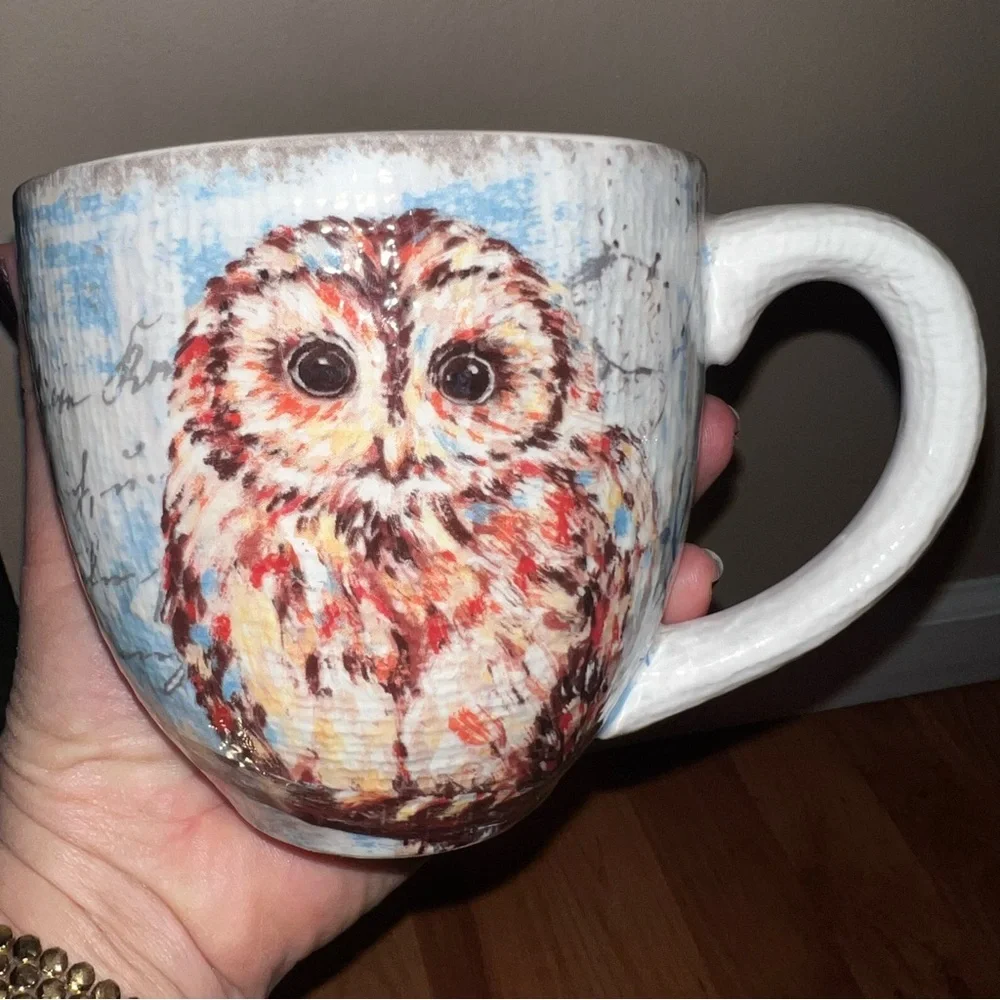 Pier 1 Imports Ironstone Owl Coffee Tea Mug 12 oz